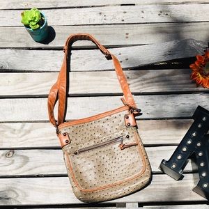Faux Ostrich Crossbody Bag